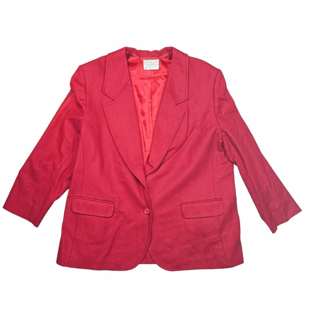 Vintage Pendleton Woolen Mills Women's Size 20W 100% Virgin Wool Blazer Red
